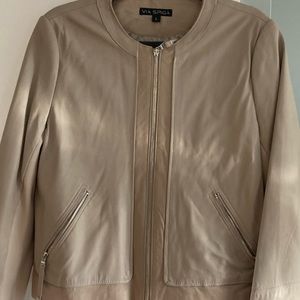 Leather bomber style jacket